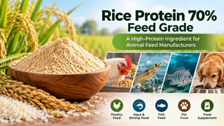 Rice Protein 70% Feed Grade for animal feed manufacturing
